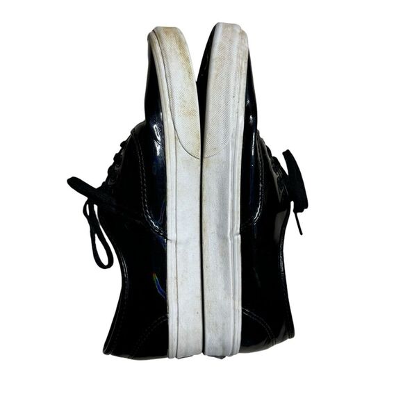 Vans Men's Black Patent Leather Tie Up Lace Up Sneakers Size 10 - Picture 3 of 8